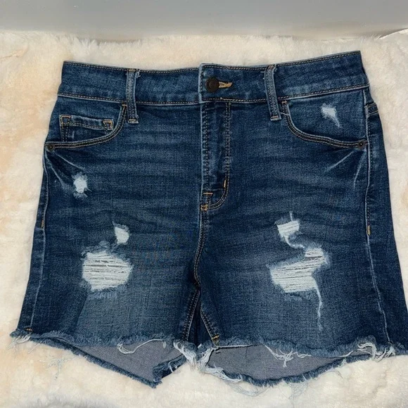 Old Navy High Rise Distressed Stretch Denim Jean Shorts - Women’s 2 - Picture 1 of 8